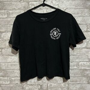 Malibu Black Cropped Graphic Tee